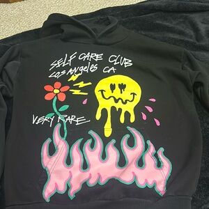 Men’s Pacsun Self Care Club Black Hoodie Size Small Graphic Print